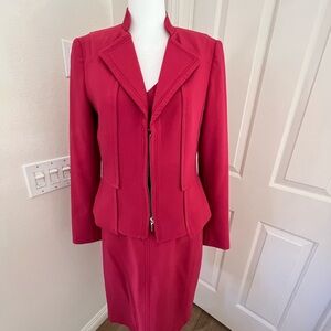 Berry colored dress suit. Tank dress with cute detailed blazer. WHBM worn twice